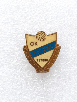 The 25th Anniversary FK Teteks Tetovo badge with wreath (Macedonia, lacquer)