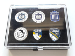 Pafos FC crest history set of 6 pin badges in etui (official product - limited edition)