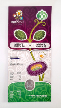 Germany - Italy, UEFA Euro 2012 semi-final official match ticket (28.6.2012)