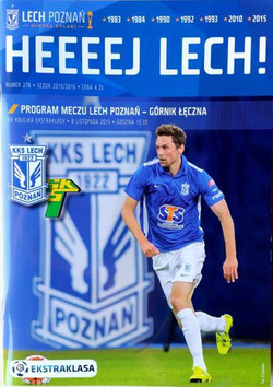 KKS Lech Pozna - Gornik Leczna Ekstraklasa match official programme (08.11.2015)