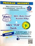 KKS Bialy Orzel Kozmin Wielkopolski - MKS Tur Turek, IV league match programme (16.9.2017)