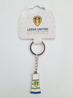 Leeds United scarf with crest keyring (official product)