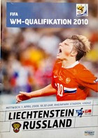 Liechtenstein - Russia, FIFA World Cup qualyfing official matchday programme (1.4.2009)