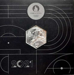Summer Olympic Games Paris 2024 runner silver coin 10 euro (official licensed product)