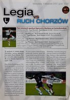 Legia Warszawa - Ruch Chorzów Orange Ekstraklasa official programm (04.11.2007)