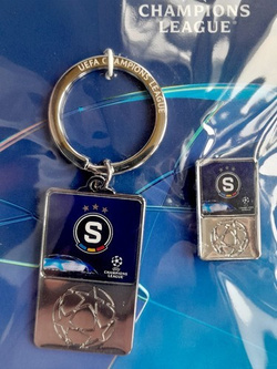 Sparta Prague UEFA Champions League 2024/2025 keyring & badge set (official licensed product)