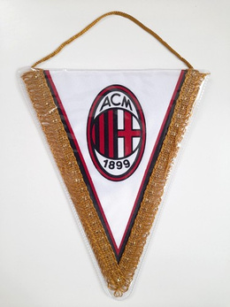 AC Milan crest on the white, two side pennant 17 cm (official product)