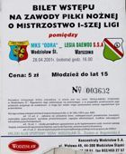 MKS Odra Wodzislaw Slaski - Legia Warsaw I liga (28.04.2001) ticket
