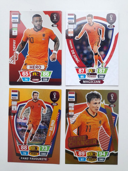 Netherlands National Team players of the FIFA World Cup Quatar 2022 set of 4 cards  (Panini Adrenalyn XL)