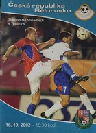 Czech - Bielarus, friendly game (16.10.2002) Official Programme