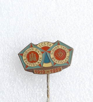The 50th Anniversary of the Slovan Bratislava 1919-1969 badge (lacquer)