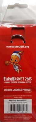 Rubber keychain Basketball Eurobasket France Croatia Germany Latvia 2015 (official product)