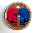 GTS Wisla Cracow boxing team small metal souvenir plate (the 70's)