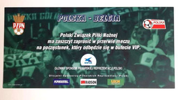 VIP Invitation Ticket to Buffet of Poland - Belgium friendly match (21.8.2002, Szczecin)