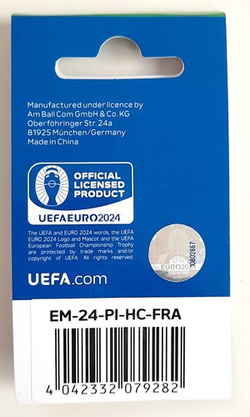 Pin of the host city Frankfurt with 2D trophy miniature UEFA Euro 2024 Germany - badge (Official Licensed Product)