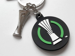 UEFA Conference League round logo keyring with trophy miniature (official licensed product)
