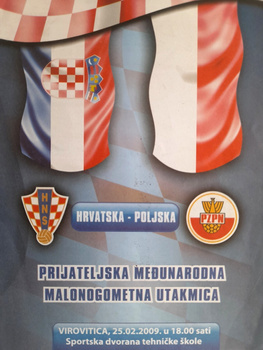 Croatia - Poland friendly futsal match (25.2.2009) official programme