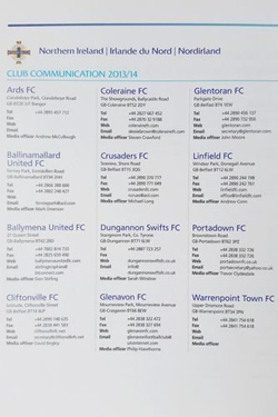 First Division Clubs in Europe - Address List 2013/2014