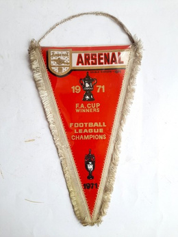 Arsenal FC Football League Champions and F.A. Cup Winners 1971 pennant