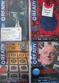 Rangers FC official programmes 2012-2013 season (4 items) + ticket