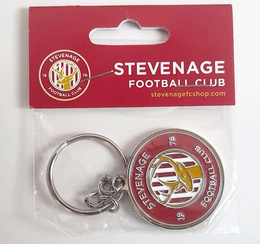 Stevenage FC crest one side metal keyring (official product)
