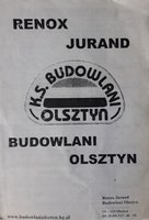 Programme Renox Jurand Budowlani Olsztyn I league Rugby (autumn 2001)