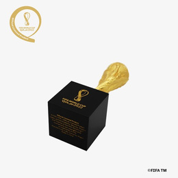 3D Official Trophy FIFA World Cup Qatar 2022 gold-plated replicawith Pedestal (Official Licensed Product) 10 cm