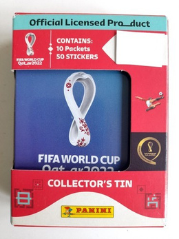 FIFA World Cup Quatar 2022 Panini set of 50 stickers Collectors Tin  (10 pockets) - official product