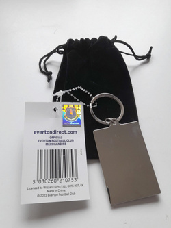 Everton FC The Toffees big one side keyring in suede bag (official product)
