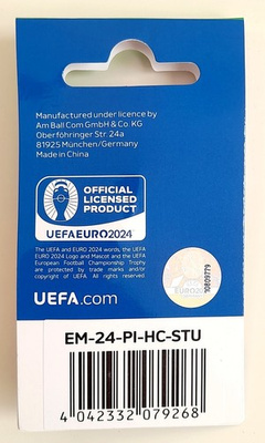 Pin of the host city Stuttgart with 2D trophy miniature UEFA Euro 2024 Germany - badge (Official Licensed Product)
