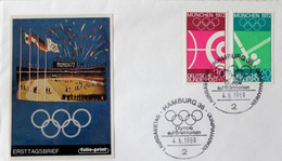 Set of 5 postcards FDC Philately Exhibition Olympic Games Munich 1972 (Germany)