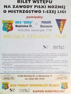 Odra Wodzislaw Slaski - Pogon Szczecin I league (04.05.2002) ticket