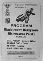 Youth Polish Team Championship, Round III programme (09.07.1996)