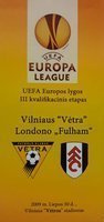 Vetra Vilnius - Fulham FC Europa League official programme 30.06.2009