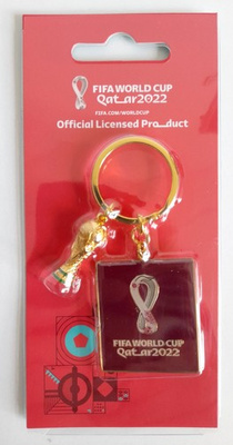 FIFA World Cup Qatar 2022 3D trophy keyring with official emblem (Official Licensed Product)