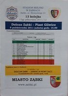 Dolcan Ząbki - Piast Gliwice I liga official programme (08.10.2011)