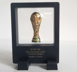 FIFA World Cup Qatar 2022 miniature trophy replica in frame (Official Licensed Product) 4,5 cm