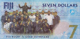 The Fiji 7 dollars note. The Rugby 7s Gold Olympians Rio de Janeiro 2016 (original)