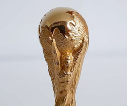 3D Official Trophy FIFA World Cup Qatar 2022 gold-plated replicawith Pedestal (Official Licensed Product) 10 cm