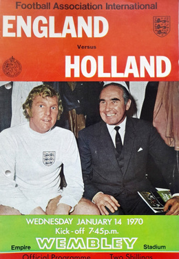 England - Netherlands friendly match official programme (14.1.1970)