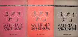 The Educational Contents. Bulletin of Polish Olympic Committe 1965 (set of 3 items)
