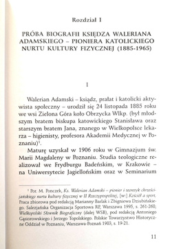 About Rev. Walerian Adamski - The theorist of physical education in Poland (1885-1965)