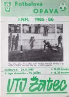 TJ Ostroj Opava - VTJ Zatec I NFL league (24.08.1985) official programme