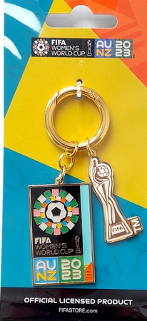 FIFA Women's World Cup AU NZ 2023 official logo & trophy one side keyring (Official Licensed Product)
