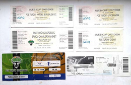 PGE Turow Zgorzelec basketball European Cups' matches tickets 2007-2015 (set of 6)