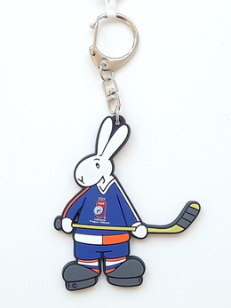 IIHF Ice Hockey World Championship 2024 Czech Republic mascot Bobek PVC keyring (official product)