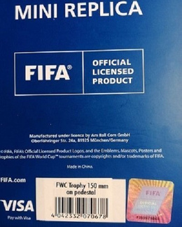 Big Replica FIFA World Cup trophy (Official Licensed Product) 15 cm