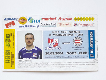 Podbeskidzie Bielsko-Biała - Szczakowianka Jaworzno, II league match ticket (20.3.2004)