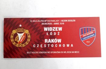 Widzew Lodz - Rakow Czestochowa (28.9.2025), PKO BP Ekstraklasa match collector's ticket (official product)
