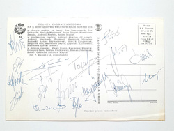 Poland Football Tam X FIFA World Cup 1974 postcard (Collectors Club) with 17 original autographs